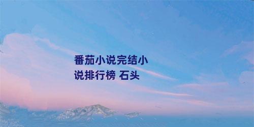 番茄小说完结小说排行榜 石头